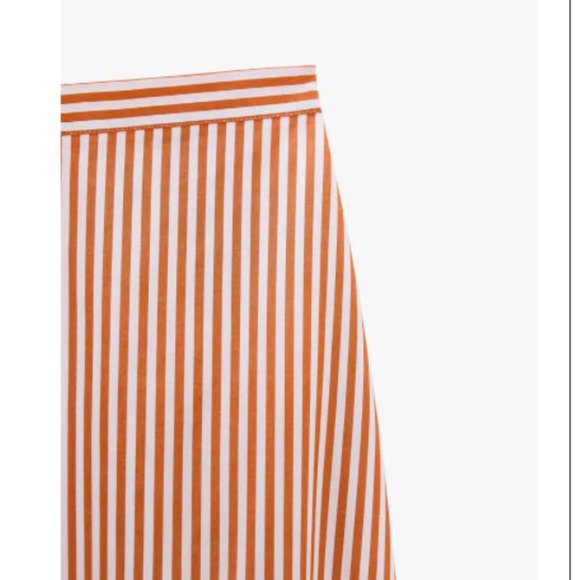 NWT ZARA STRIPED POPLIN SKIRT TOP SET SMALL - Picture 3 of 8
